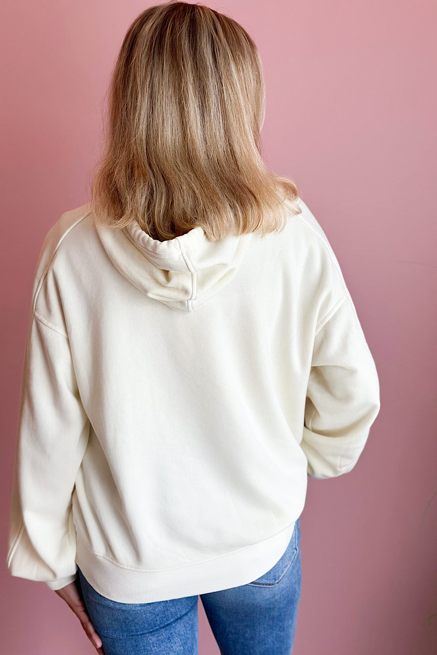 Cream Hooded Sweatshirt