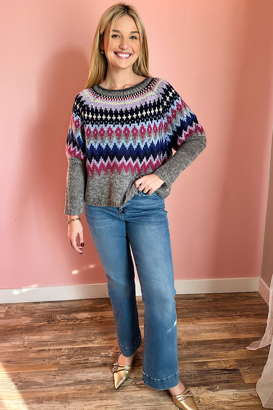 Daria Fair Isle Multi Color Sweater
