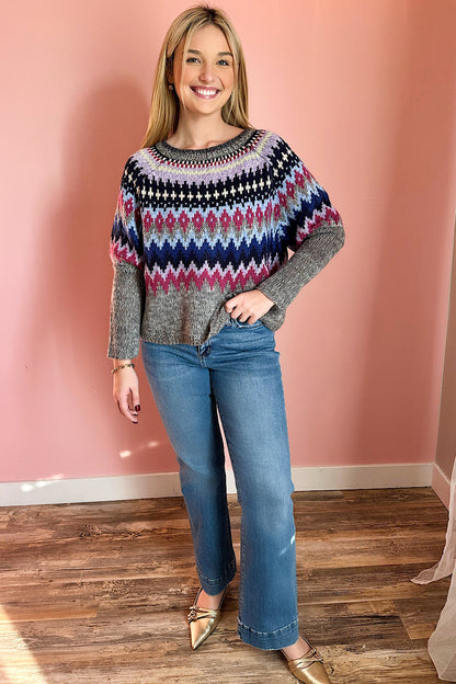 Daria Fair Isle Multi Color Sweater