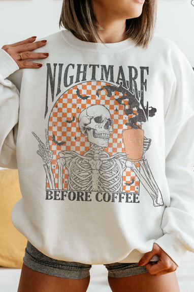 Oversized Nightmare Before Coffee Sweatshirt