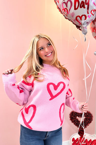 Blush Your Heart Printed Sweater