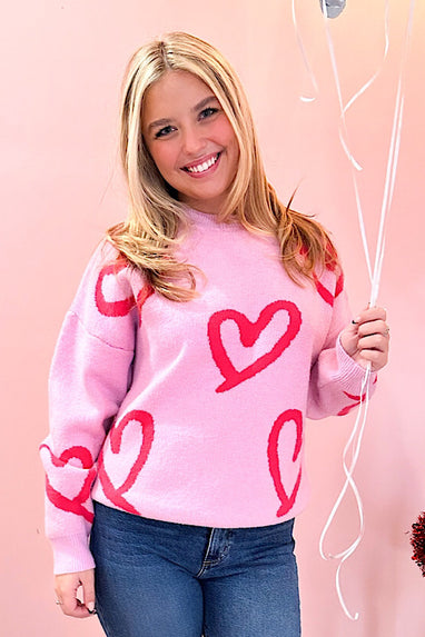 Blush Your Heart Printed Sweater