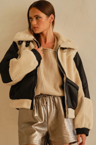 Irena Faux Leather Fur Jacket
