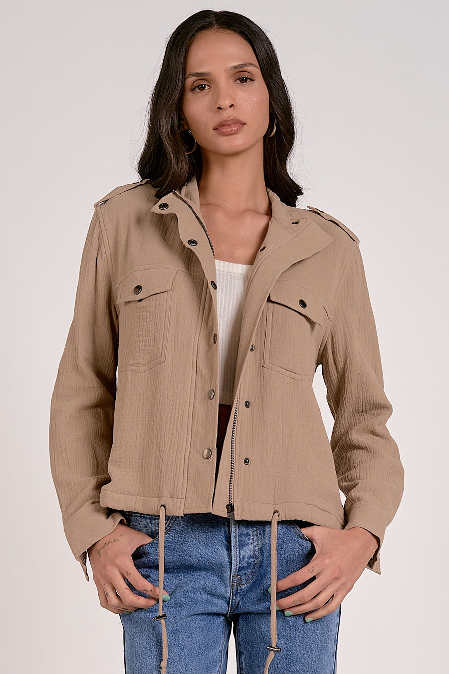 Spring Oasis Gauze Jacket Khaki