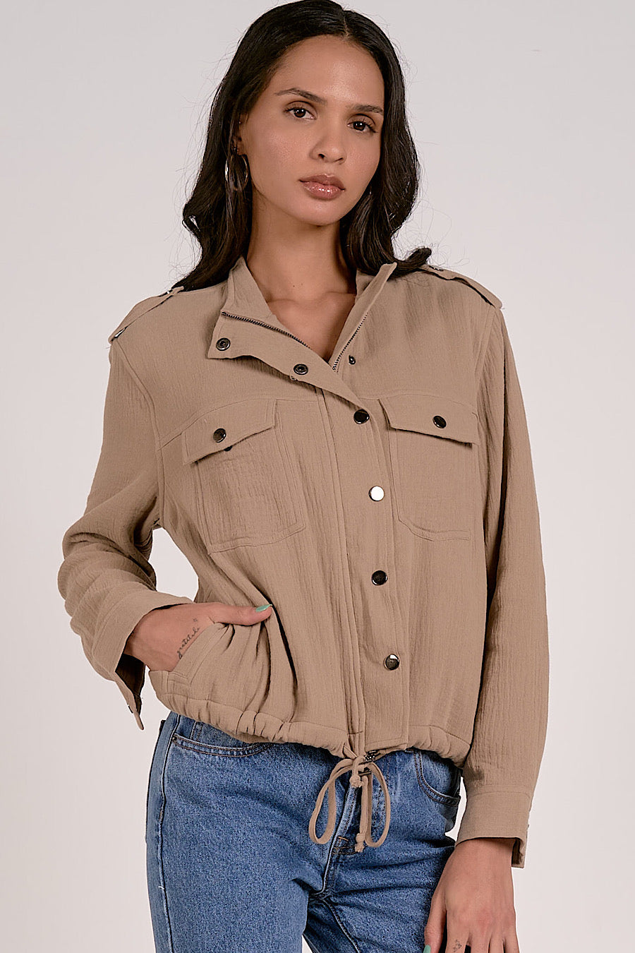 Spring Oasis Gauze Jacket Khaki