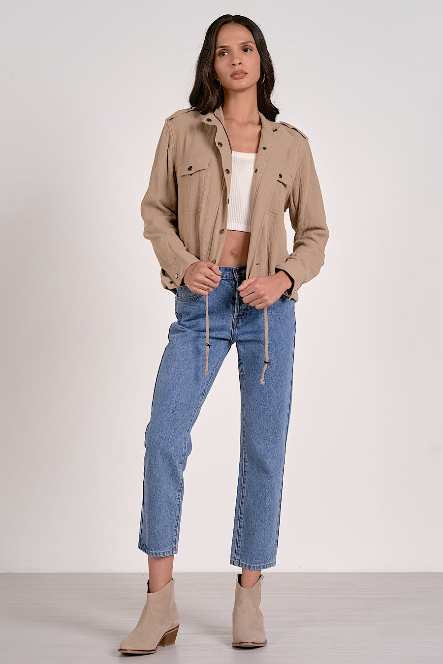 Spring Oasis Gauze Jacket Khaki