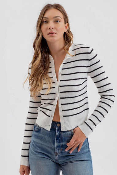 Bayside Stripe Cardigan Top