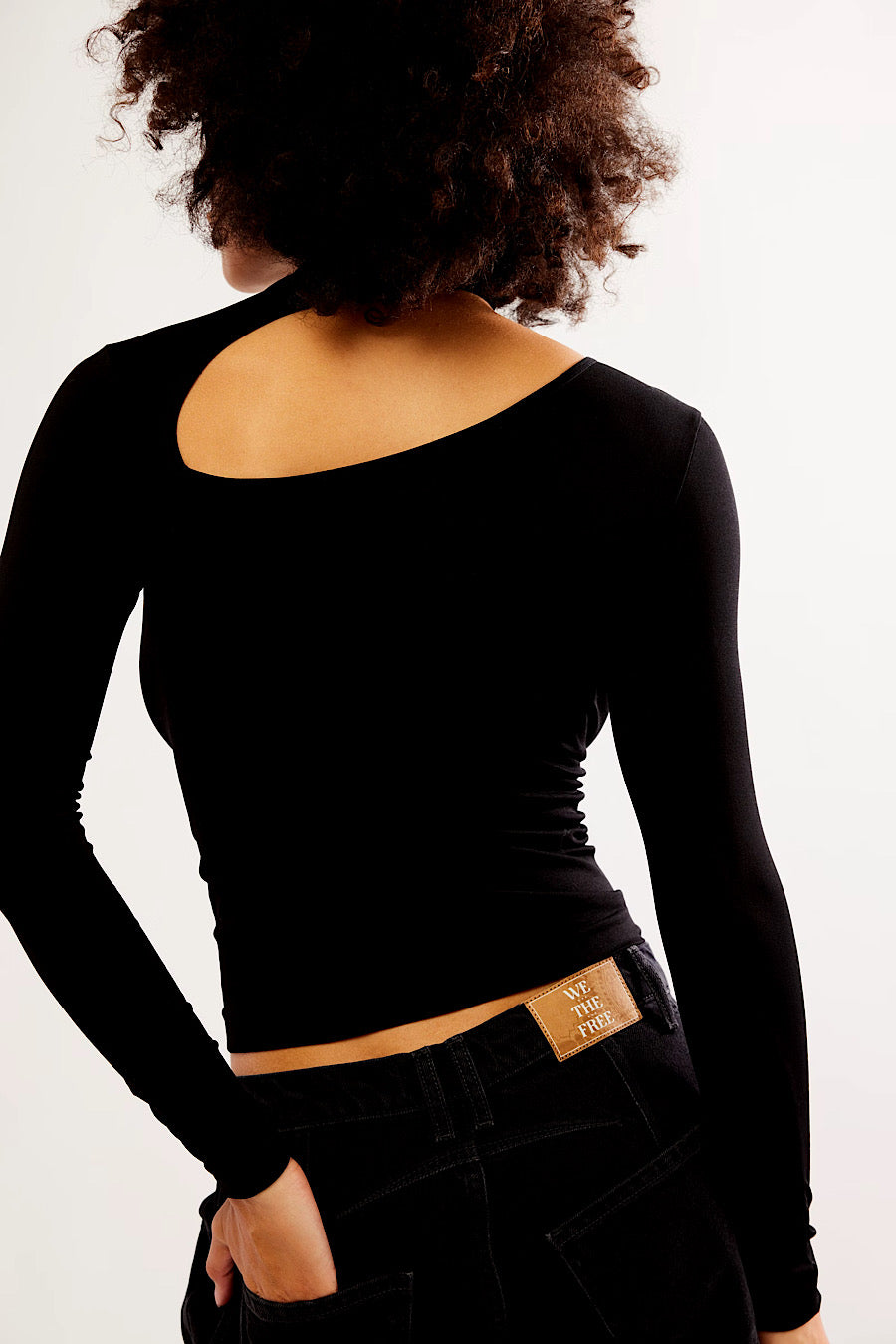 Free People Cut it Out Top Black