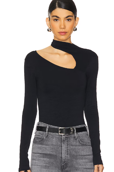 Free People Cut it Out Top Black