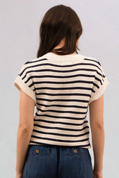 Play it Cool Stripe Short Sleeve Knit Top