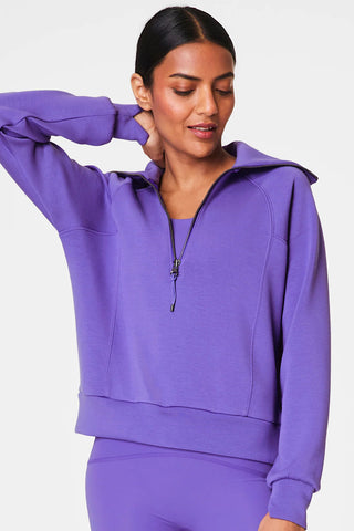 Spanx Air Essentials Half Zip Sweatshirt Vibrant Lilac