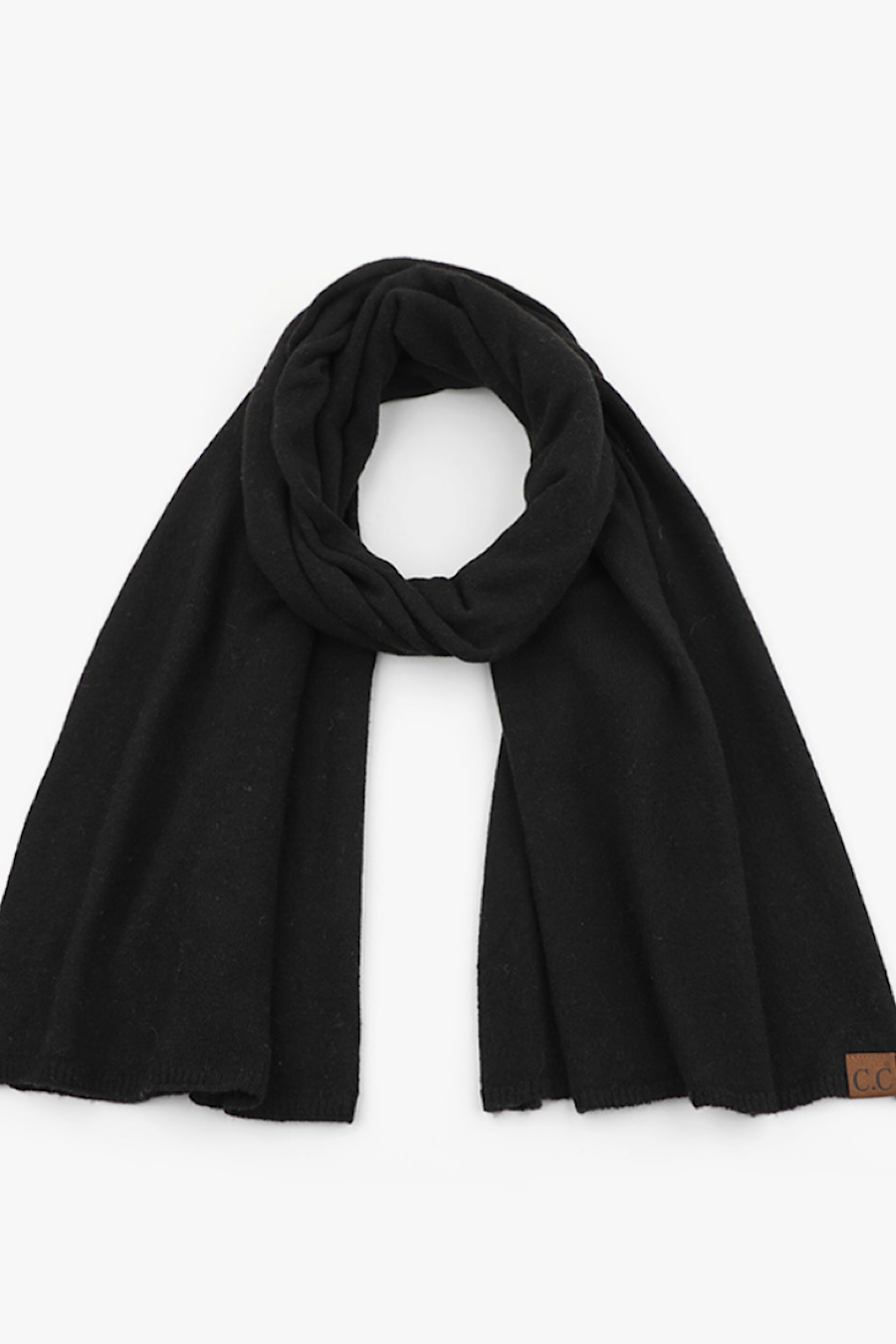 C.C. Soft Cashmere Yarn Scarf Black