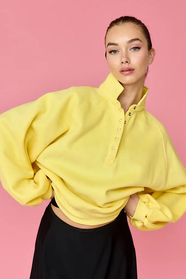 Piper Snap Button Sweatshirt Yellow