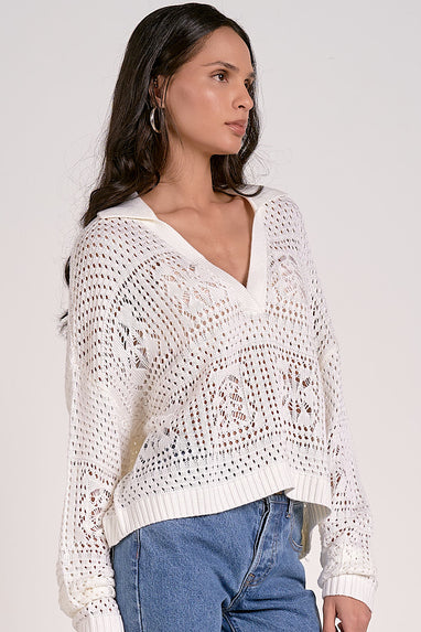 Santorini Crochet Top in White