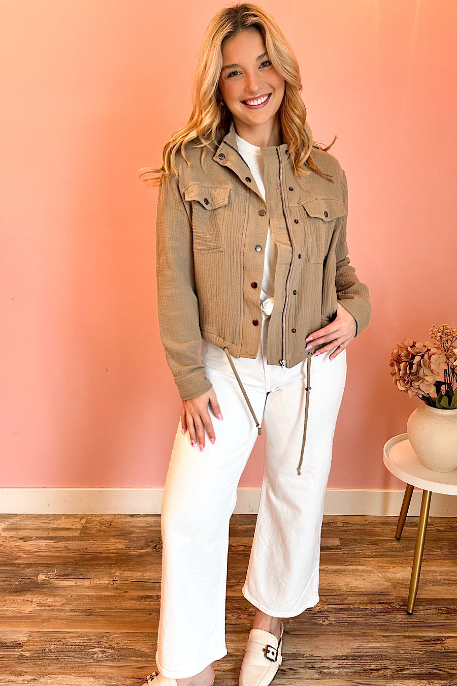 Spring Oasis Gauze Jacket Khaki