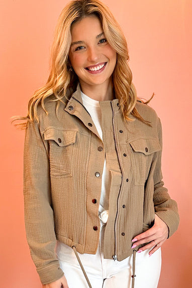 Spring Oasis Gauze Jacket Khaki