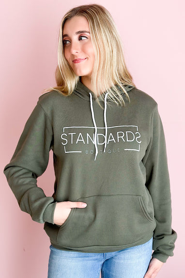 Standards Logo Hooded Sweatshirt in Olive