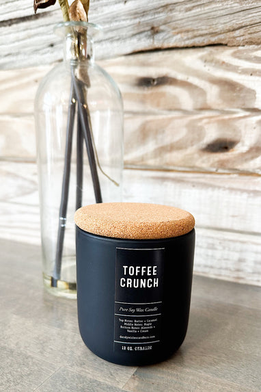 Matte Black Candle in Toffee Crunch