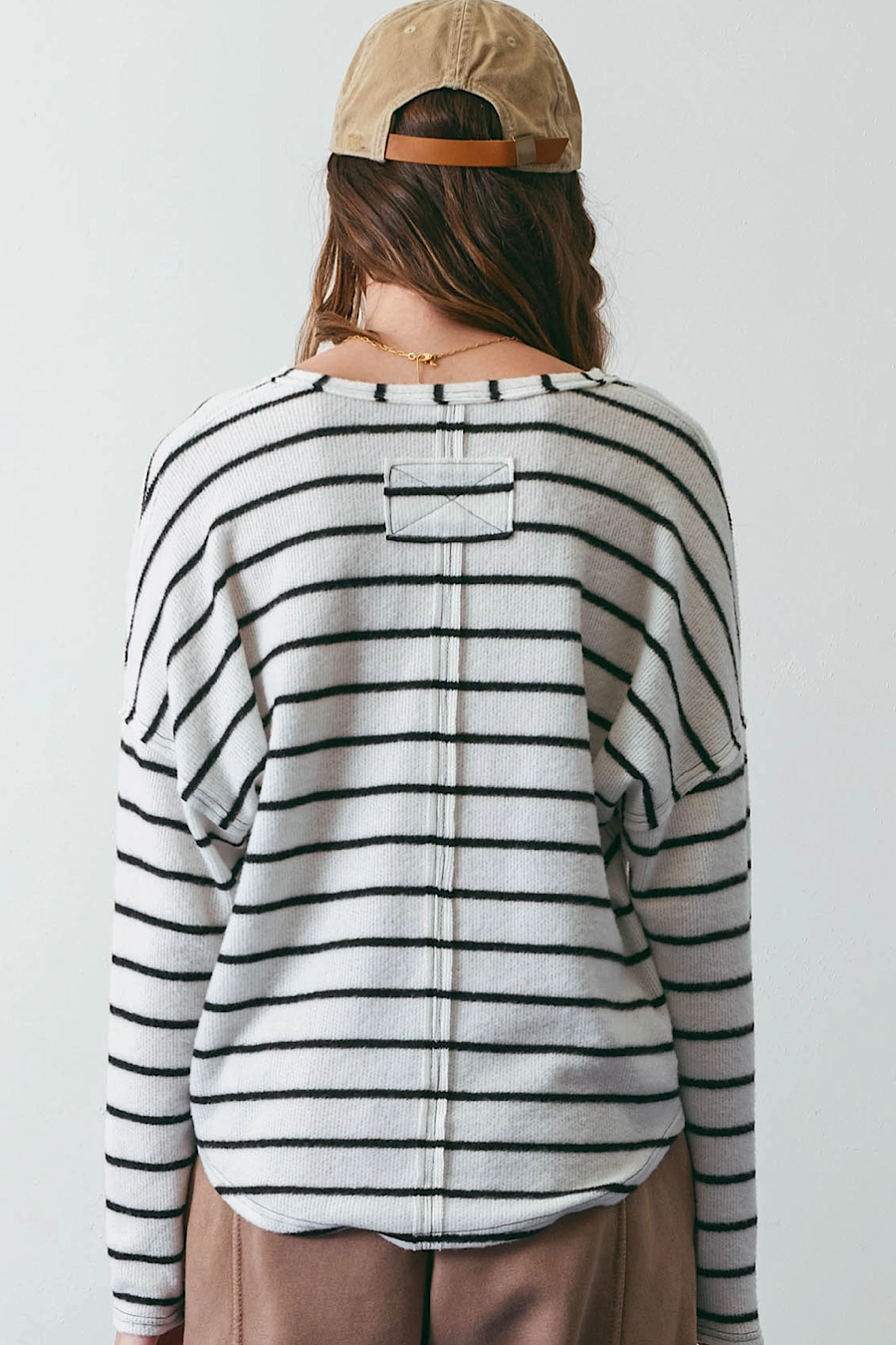 Ivory Coffee & Conquer Striped Top