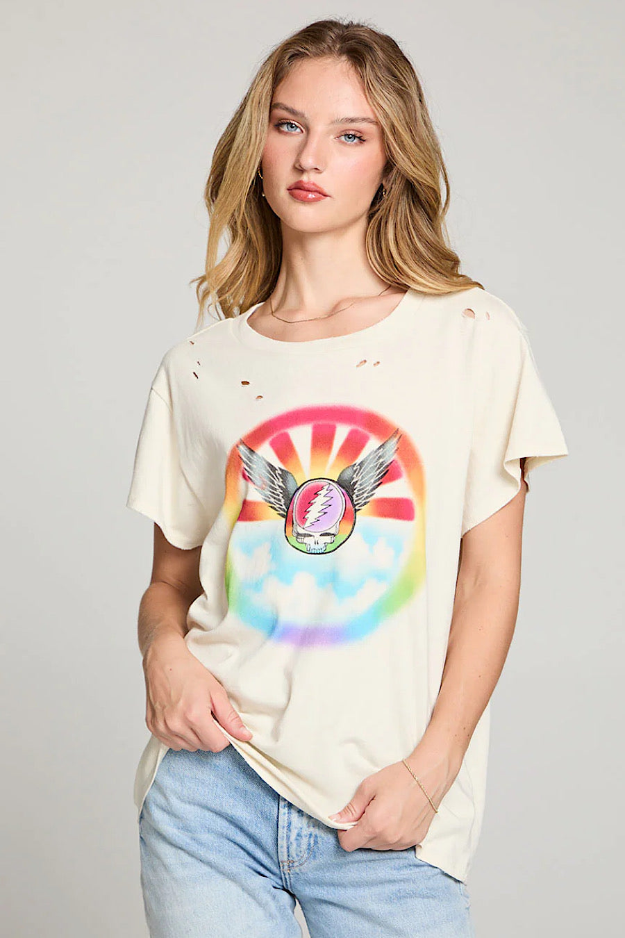 Chaser Grateful Dead Distressed Star Shields T-Shirt