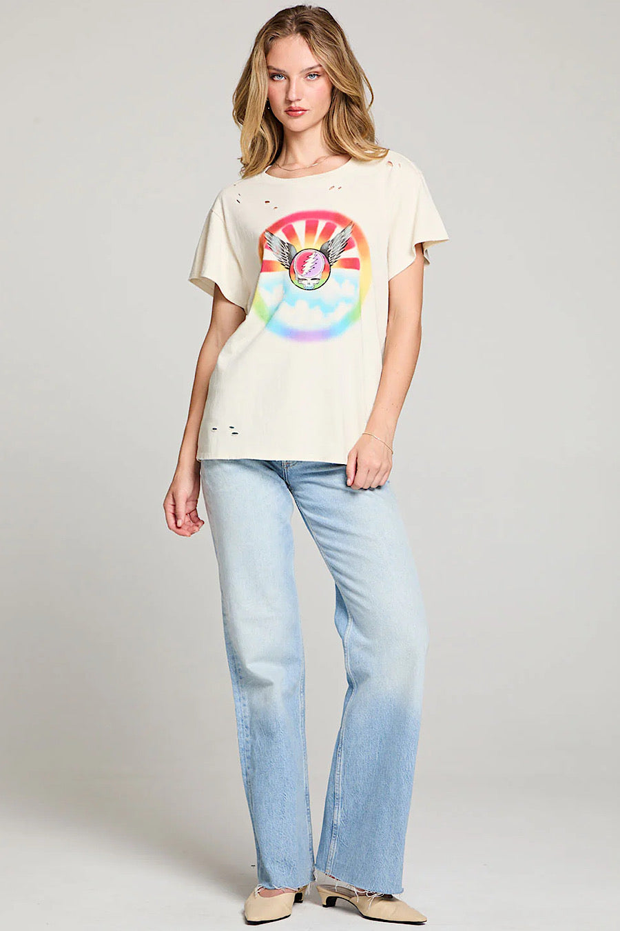 Chaser Grateful Dead Distressed Star Shields T-Shirt