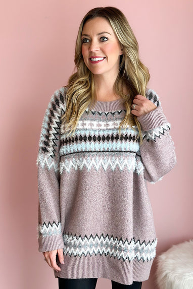 Campfire Fair Isle Fuzzy Sweater