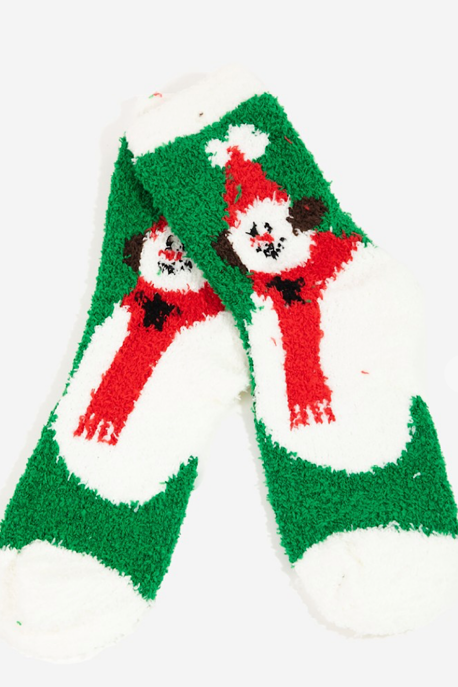Fuzzy Snowman Socks