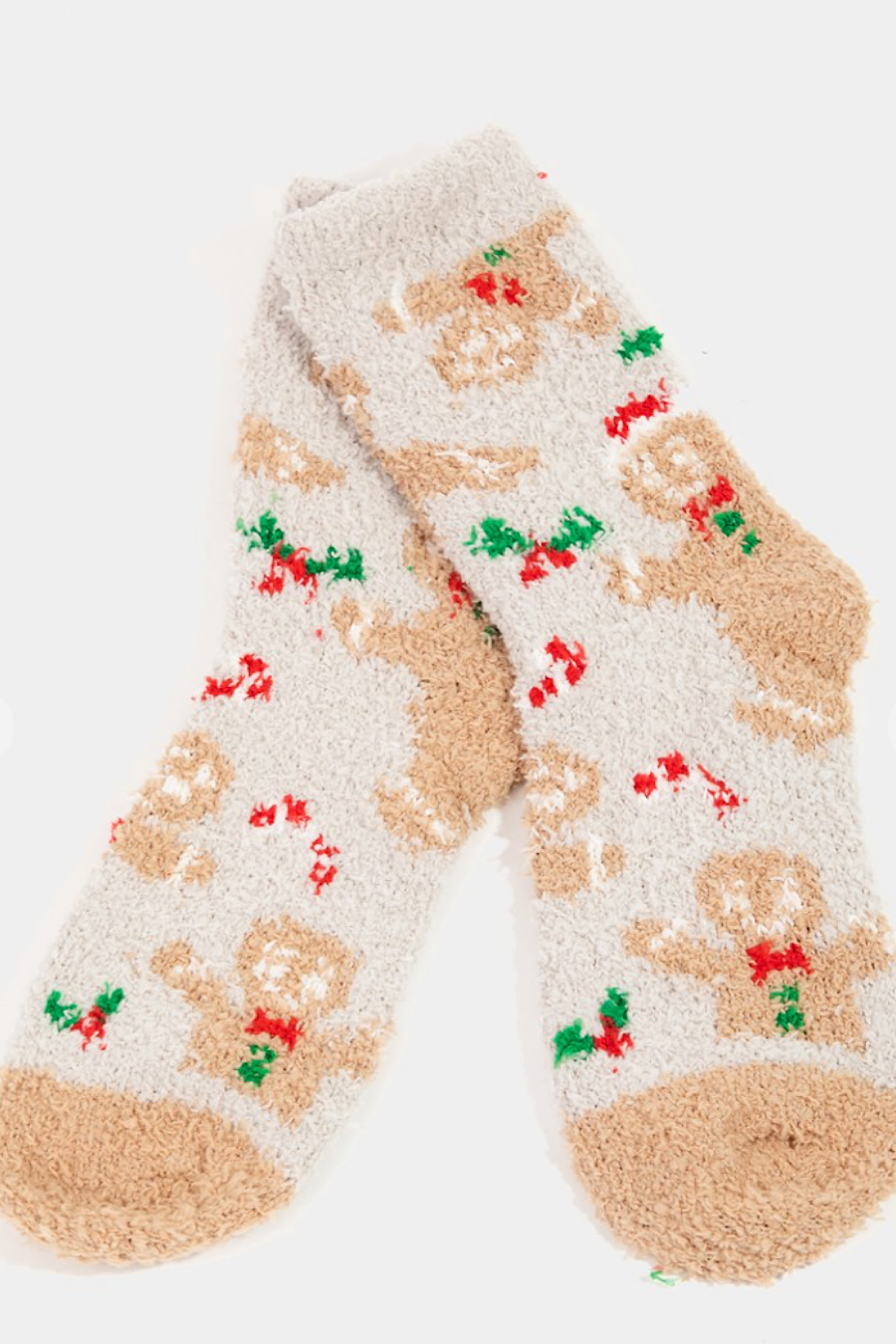 Fuzzy Gingerbread Socks