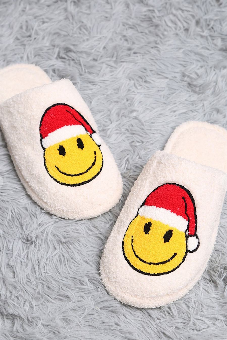 Santa Smiley Face Slippers