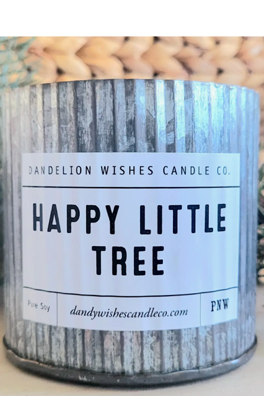 Rustic Galvanized Candle in Happy Little Tree