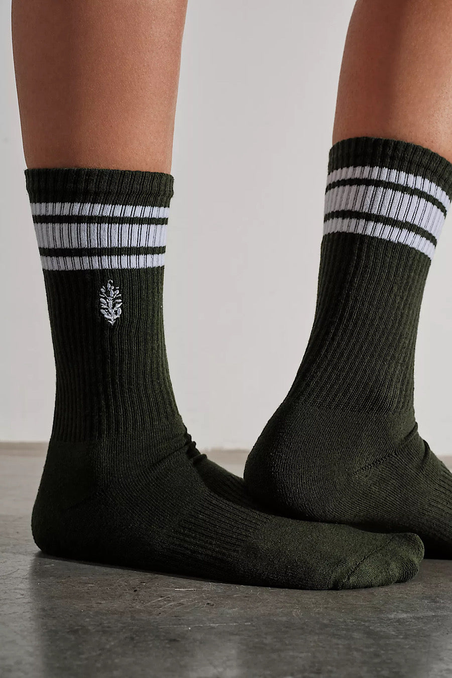 Free People Logo Stripe Tube Socks in White or Black