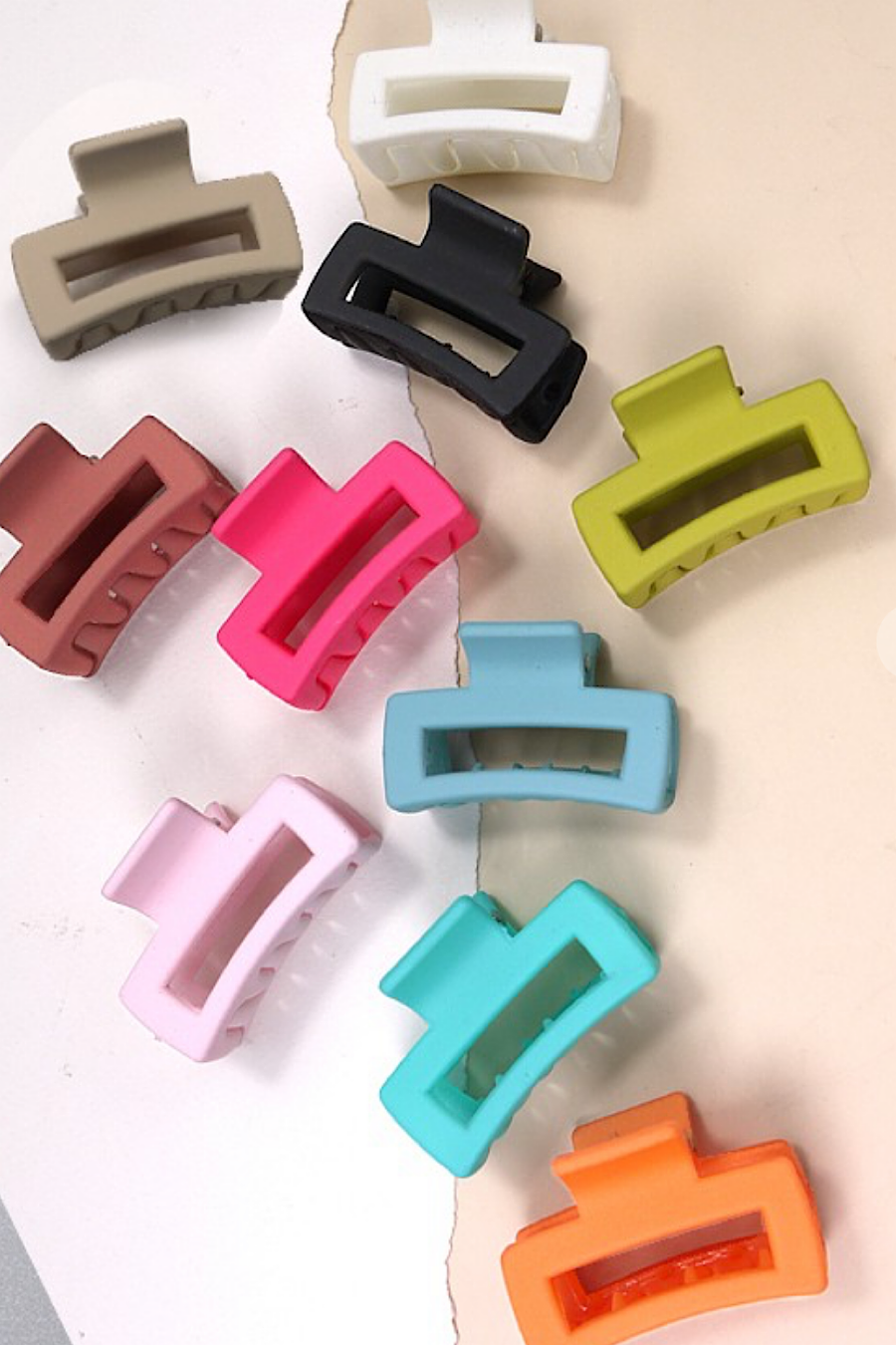 Mini Square Hair Clips in Several Colors