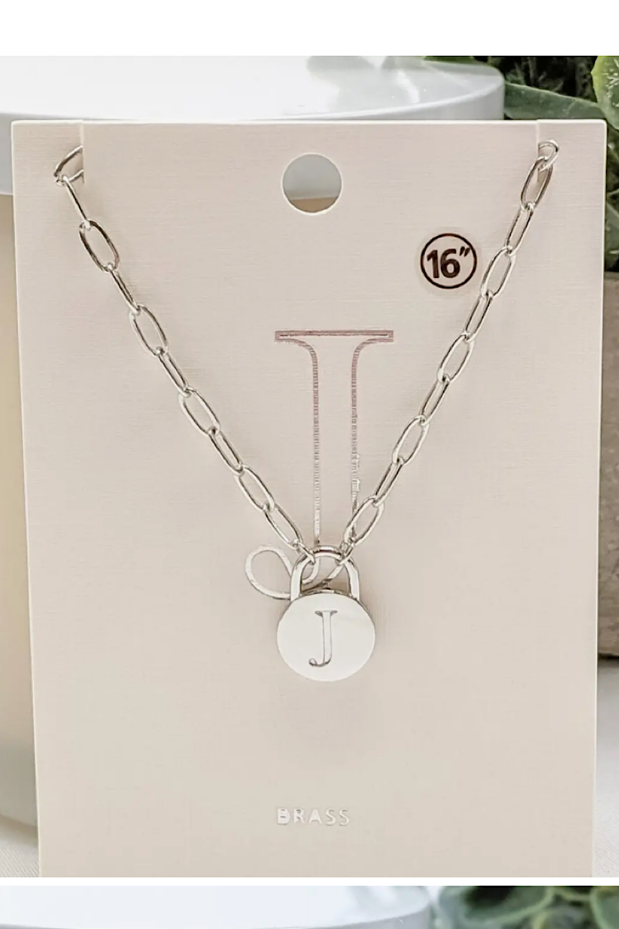 Initial Lock Pendant Necklace Silver