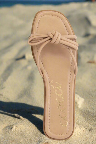 Ciara Bow Sandals in Blush Nude