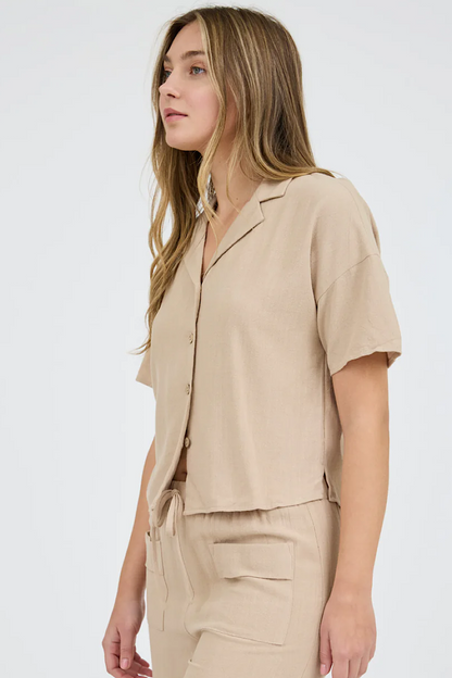 Summer Mirage Linen Button Down Shirt