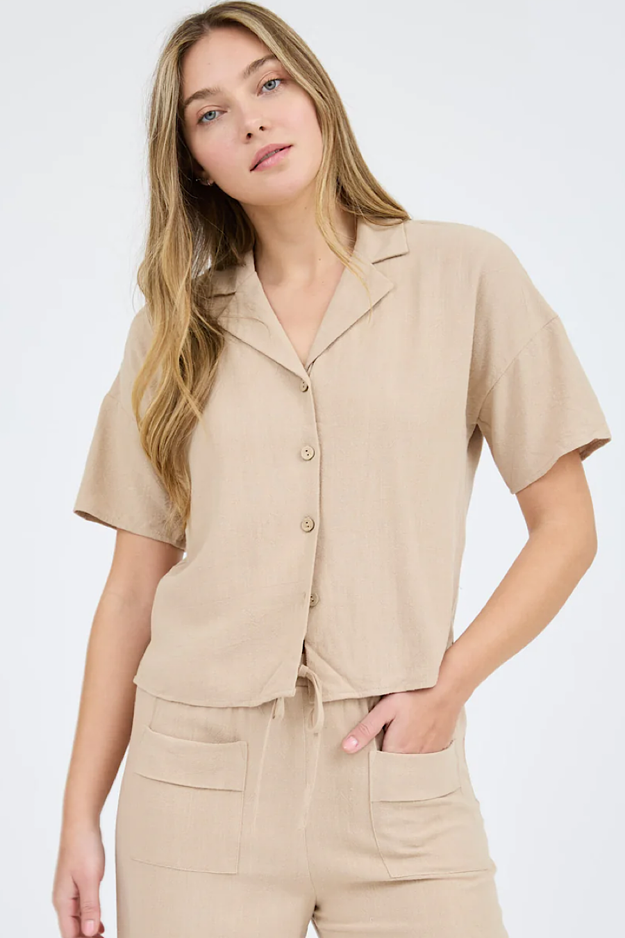 Summer Mirage Linen Button Down Shirt