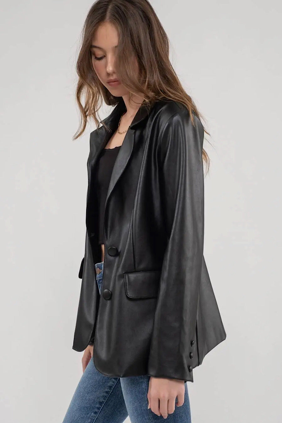 Mad About It Leather Blazer