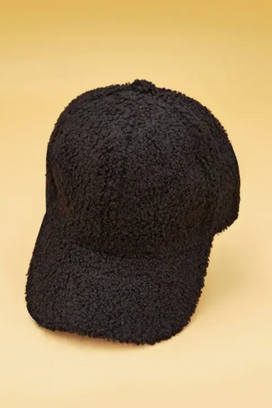 Sherpa Baseball Hat in Black