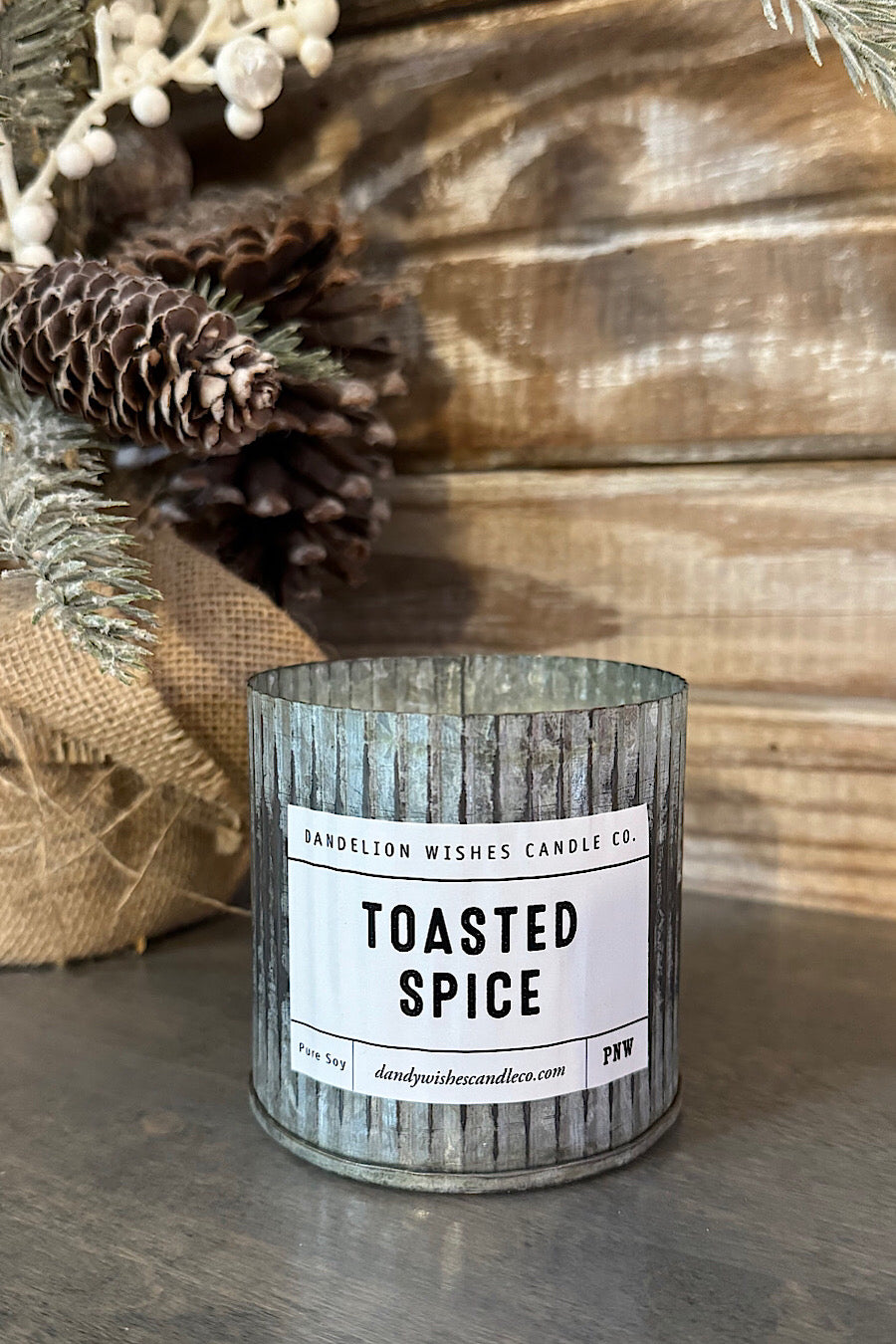 Rustic Galvanized Candle in Toasted Spice
