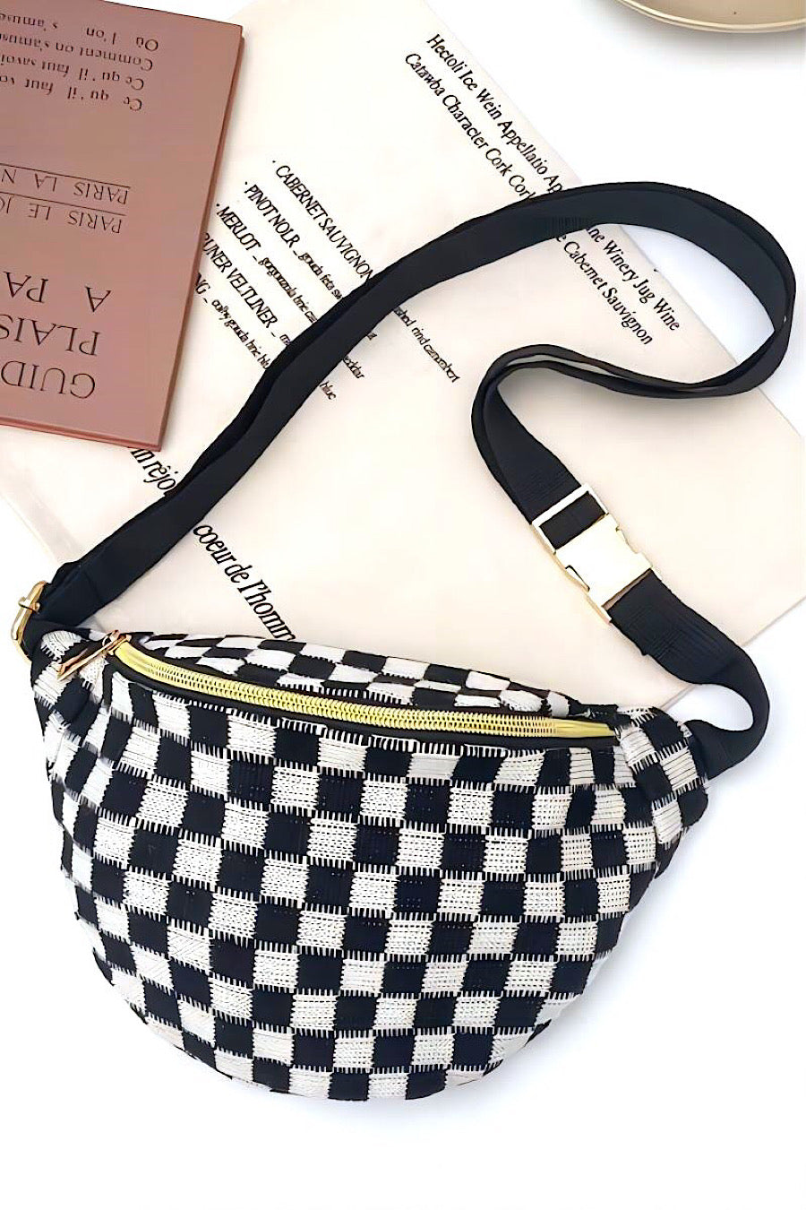 Racetrack Checkered Crossbody Belt Bag