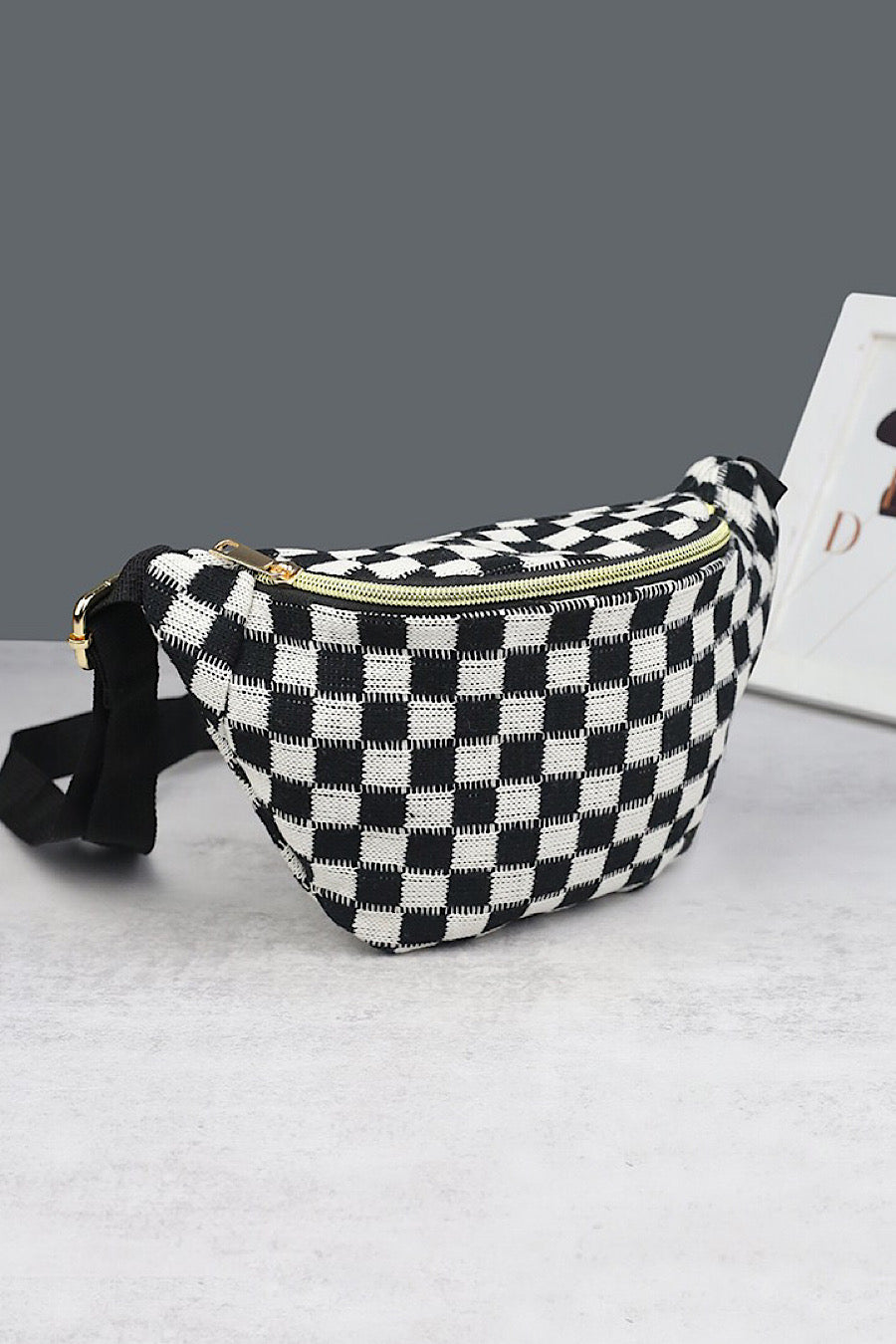 Racetrack Checkered Crossbody Belt Bag