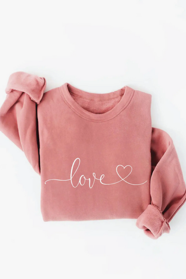 Love Cursive Graphic Sweatshirt