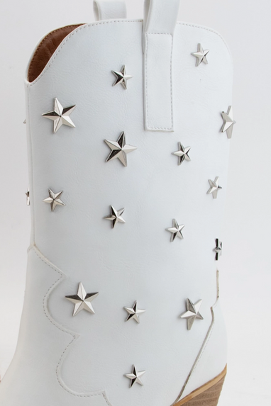 Scarlett Star Studded Boots White