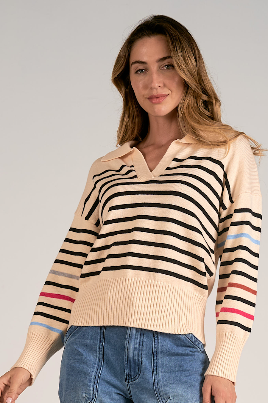 Beckford Striped Collared Sweater