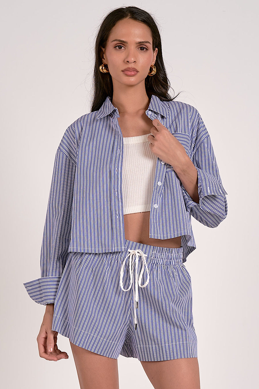 Charlotte Striped Boxer Shorts Blue