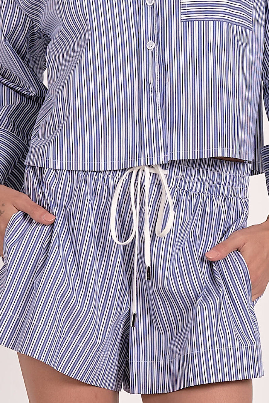Charlotte Striped Boxer Shorts Blue