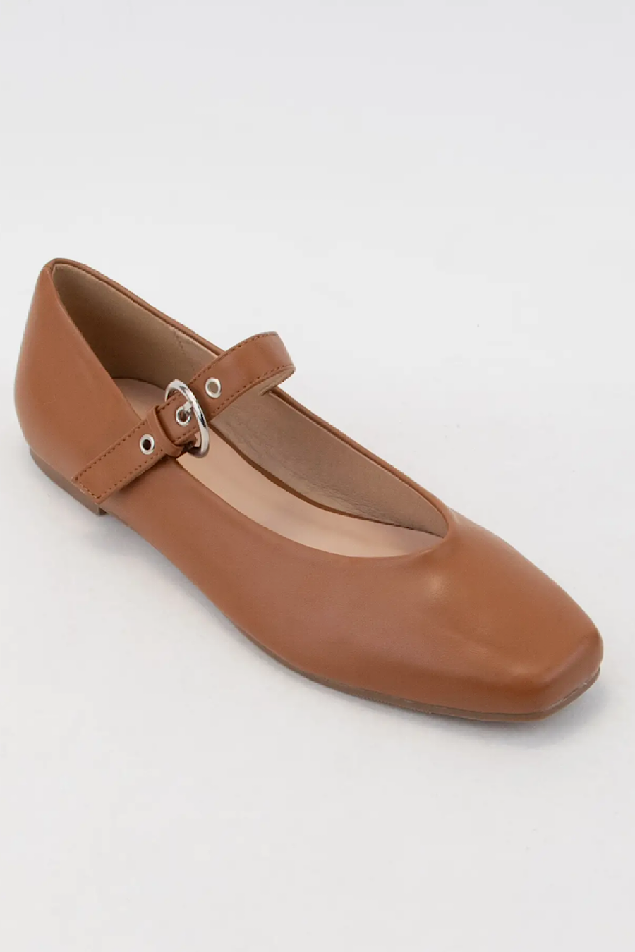Pixel Mary Jane Flats in Cognac