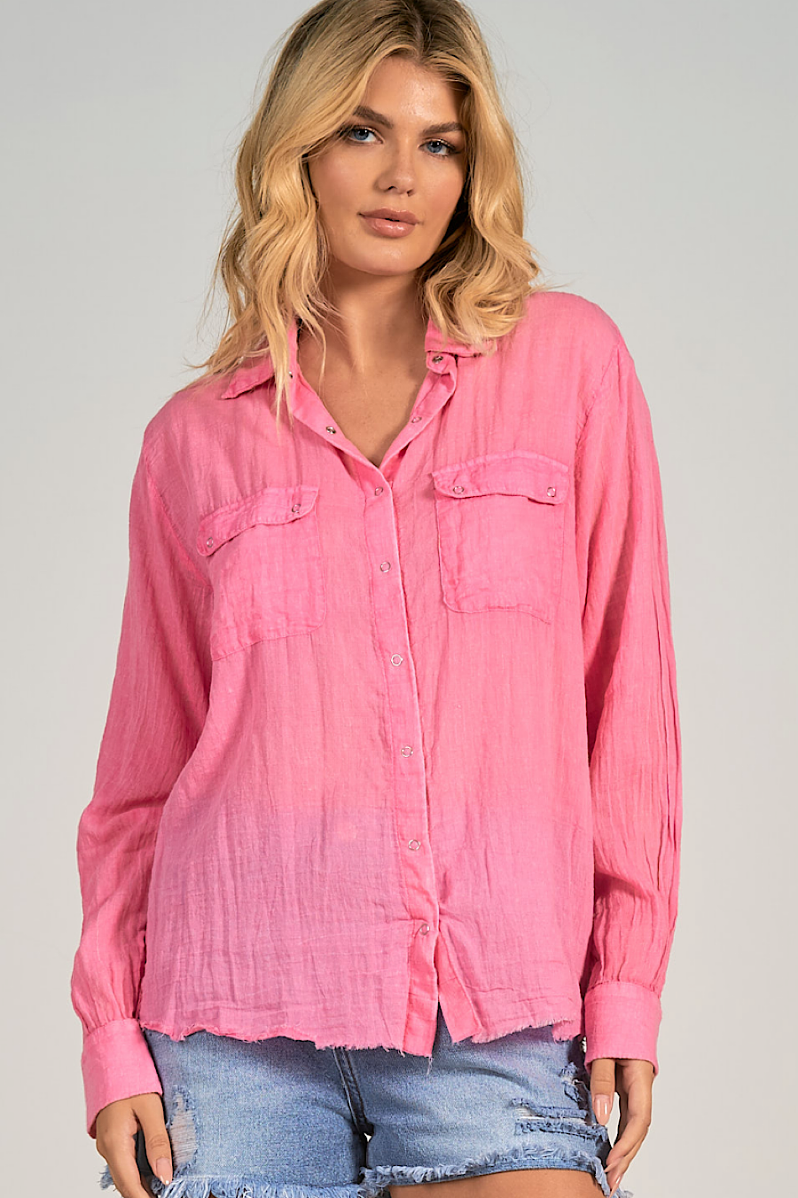 Pink Link Button Down Shirt