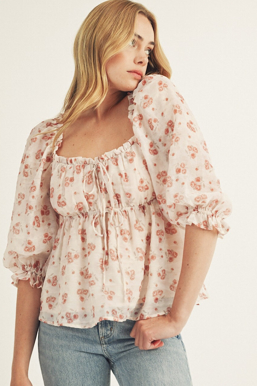 Chloe Floral Print Bohemian Top