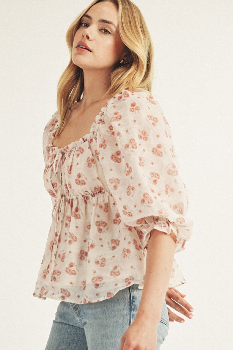 Chloe Floral Print Bohemian Top
